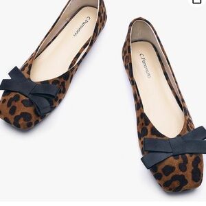 C.Paravano Women's Flats Ballet Flats Leopard Print Shoes Square Toe Flats 37